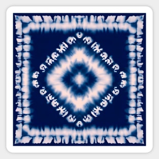 Blue and Pink Tie Dye Diamond Pattern Sticker